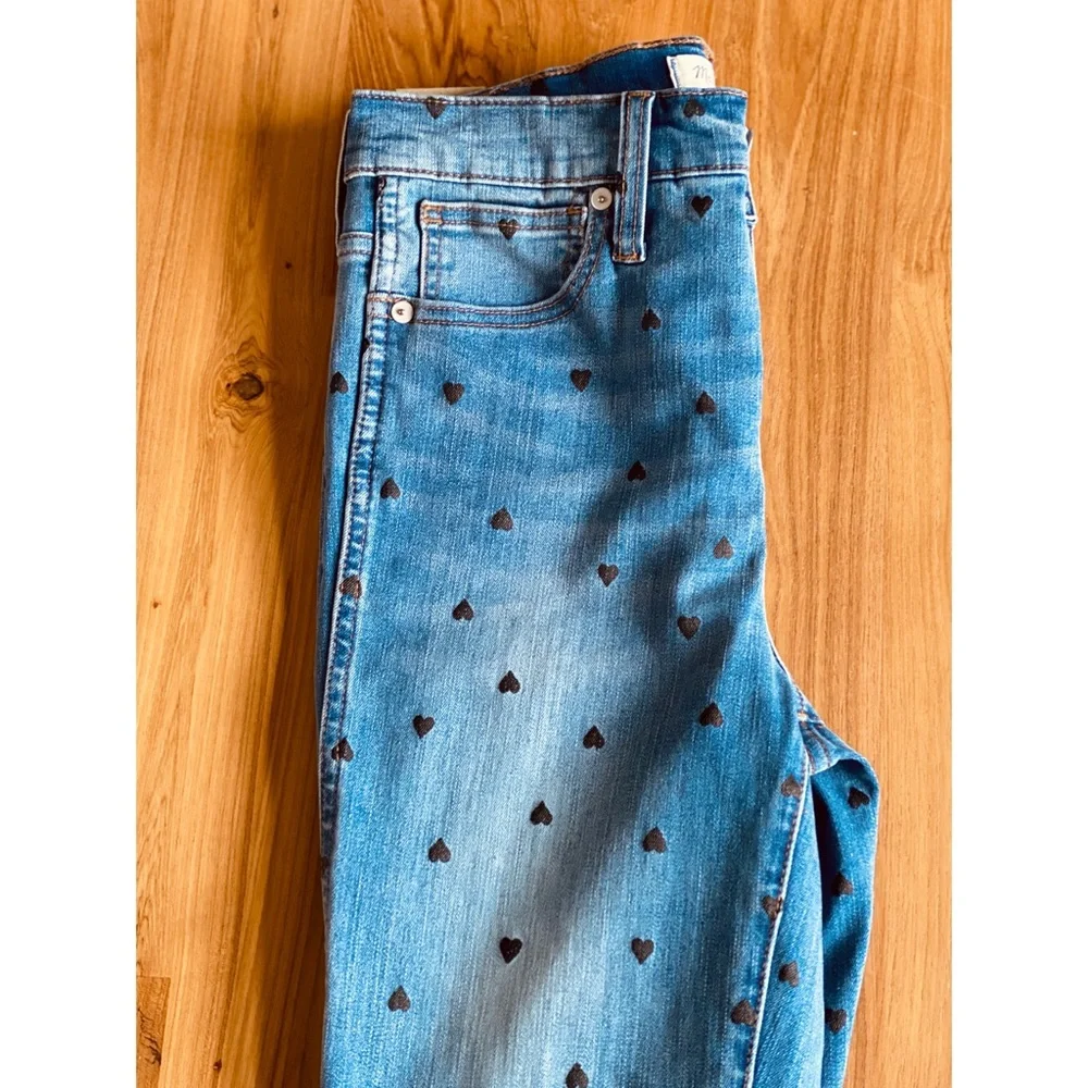 Madewell High Waist Heart Print Skinny Jeans - Picture 3 of 5